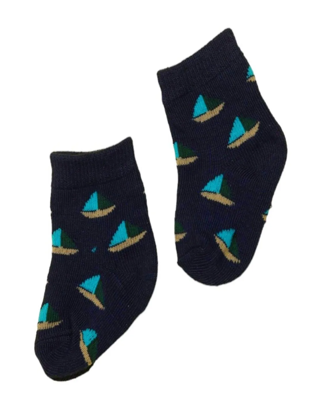 Sailor's Delight Boat Printed Crew-Length Socks Set for Baby Boys
